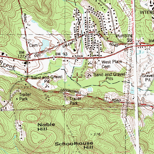 Topographic Map of Goldmine Brook, CT