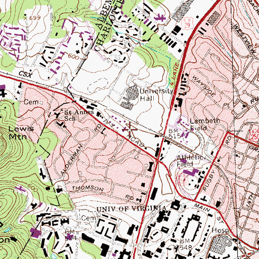 Topographic Map of Dynamics Building, VA