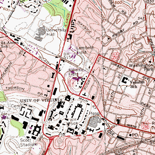 Topographic Map of Edmund S Campbell Hall, VA