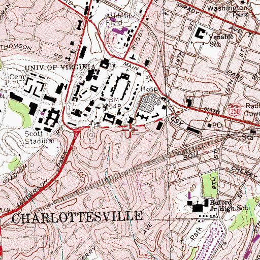 Topographic Map of Edward E Elson Student Health Center, VA