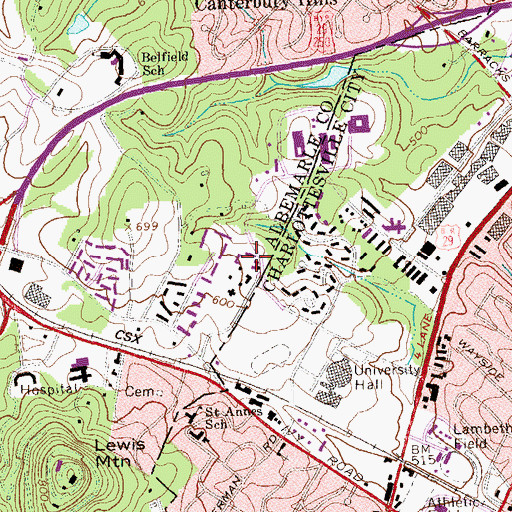 Topographic Map of Faulkner Complex, VA