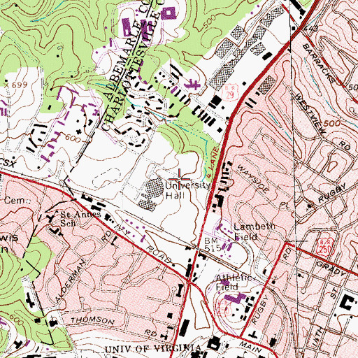 Topographic Map of Frank C McCue III Center, VA