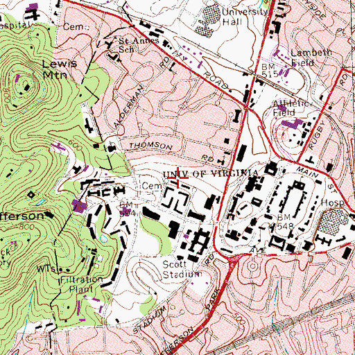 Topographic Map of Hancock House, VA