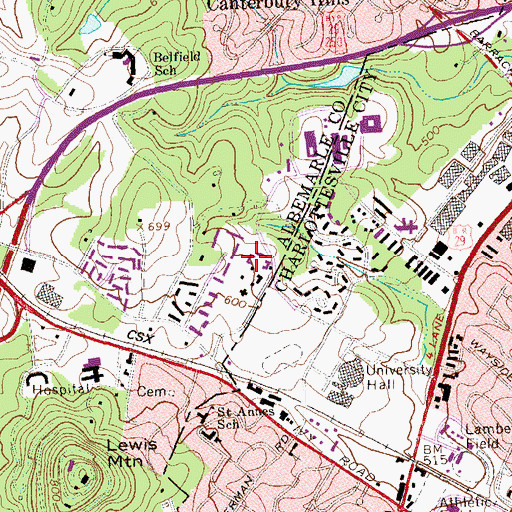 Topographic Map of Hench Student Residence, VA