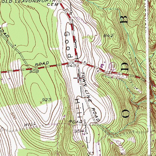 Topographic Map of Good Hill, CT
