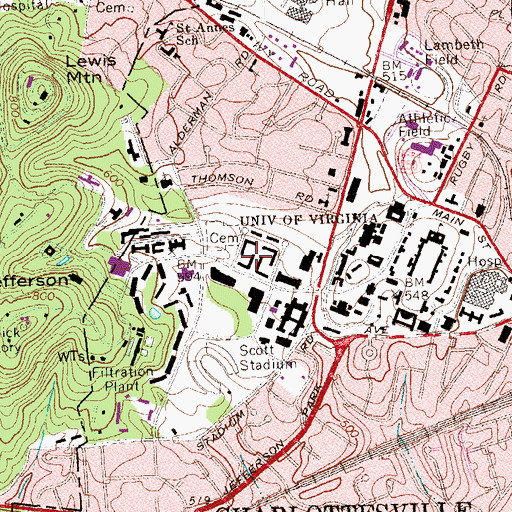 Topographic Map of Humphreys House, VA