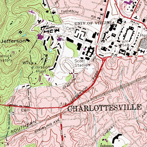 Topographic Map of J C Herbert Bryant Hall, VA