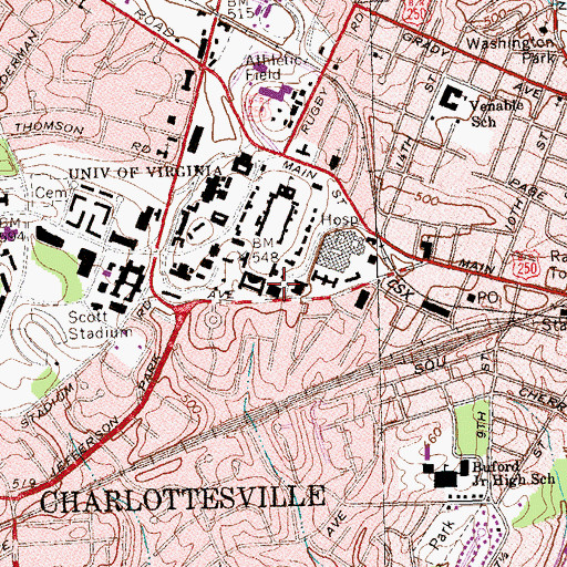 Topographic Map of James Southall Wilson Hall, VA