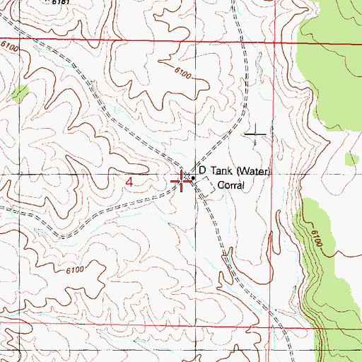Topographic Map of D Tank, AZ