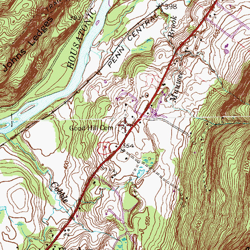 Topographic Map of Good Hill Cemetery, CT