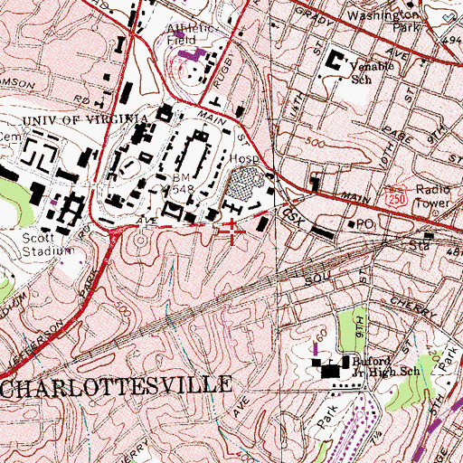 Topographic Map of La Maison Francaise, VA