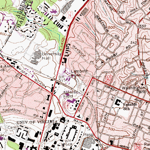Topographic Map of Lambeth Commons, VA