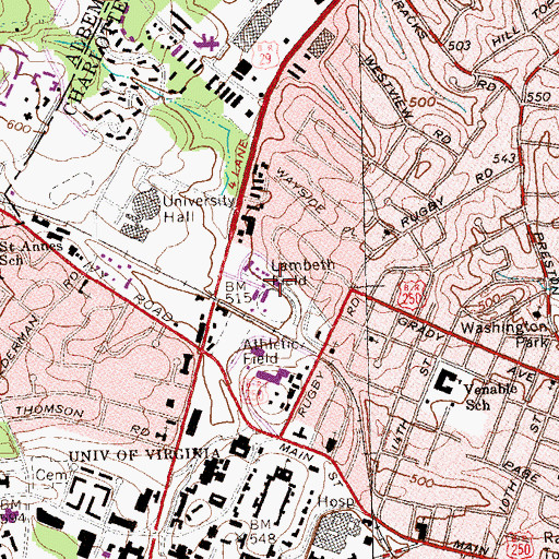 Topographic Map of Lambeth Field Residences Area, VA