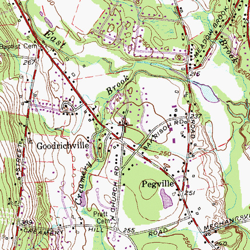 Topographic Map of Goodrichville, CT