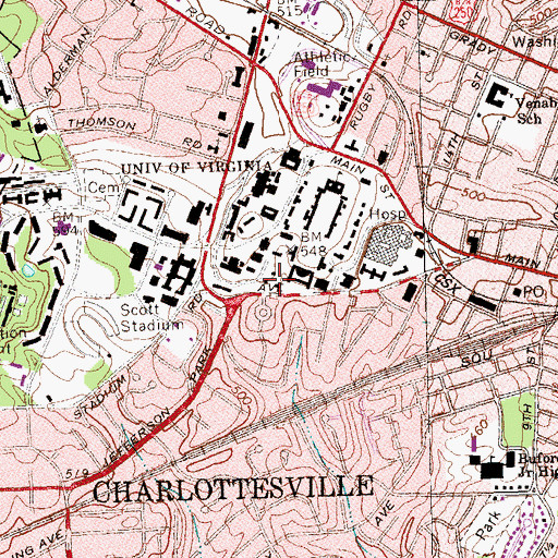 Topographic Map of 1 Dawson's Row, VA