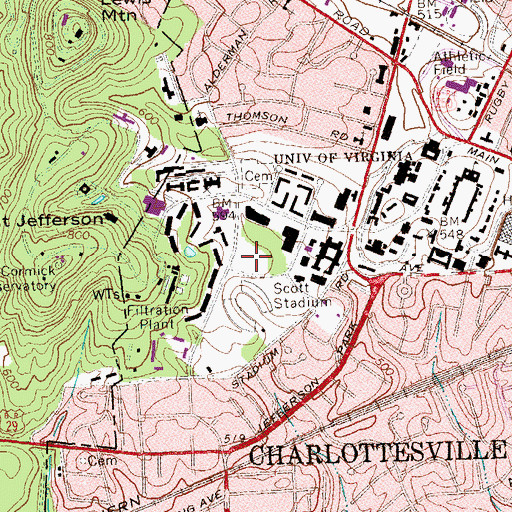 Topographic Map of Aquatic and Fitiness Center, VA