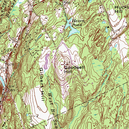 Topographic Map of Goodsell Hill, CT