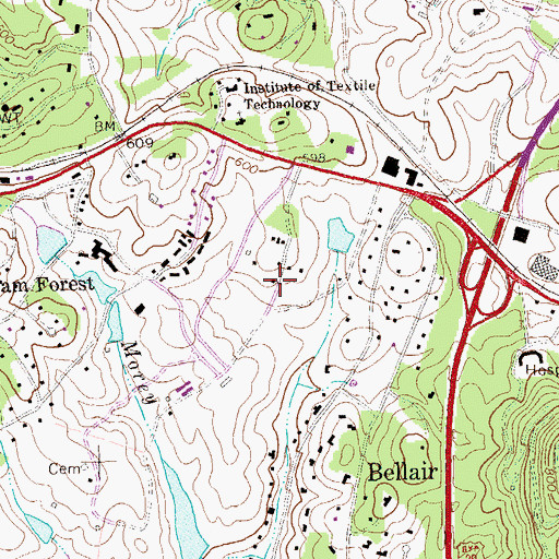 Topographic Map of Birdwood Residences, VA