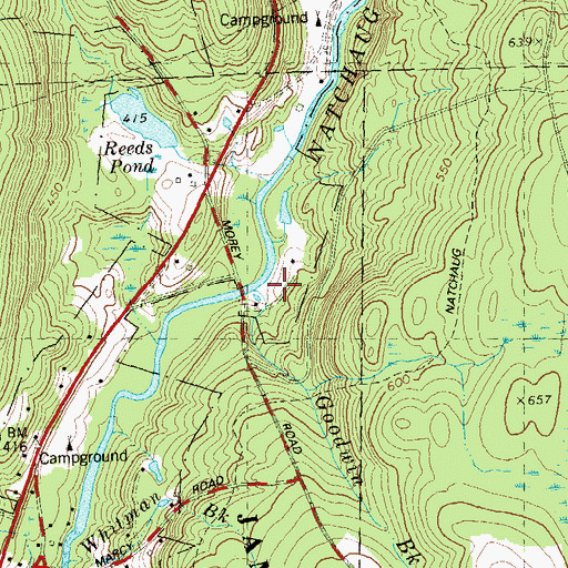 Topographic Map of Goodwin Brook, CT