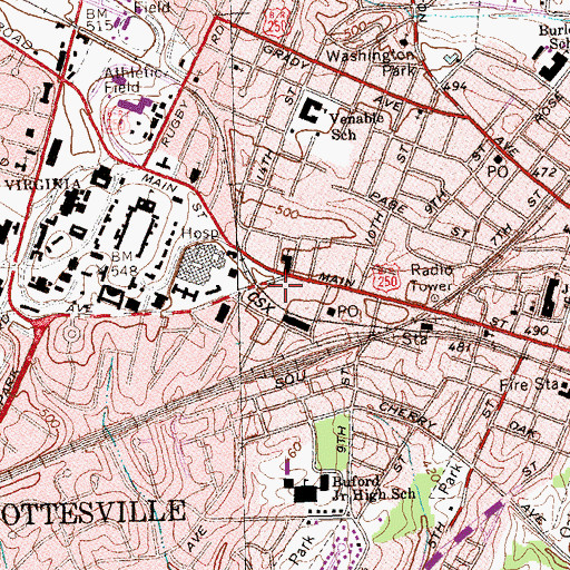 Topographic Map of Blake Center, VA