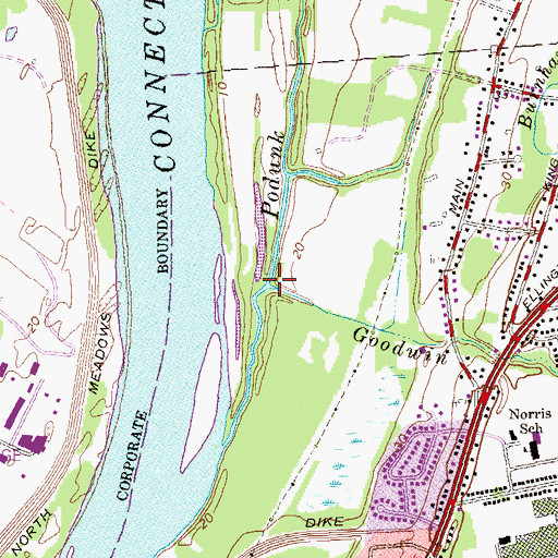 Topographic Map of Goodwin Brook, CT