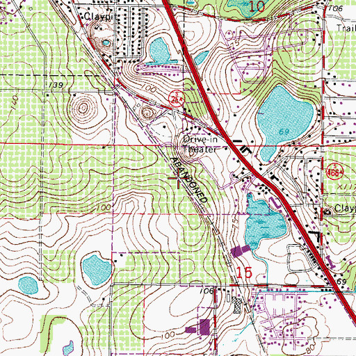 Topographic Map of Leesburg Church of the Nazarene, FL