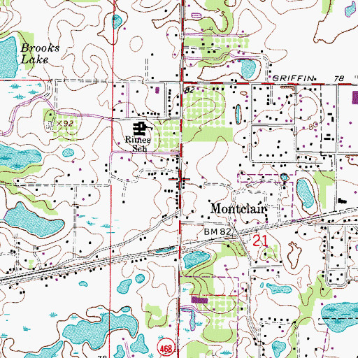 Topographic Map of Christian Worship Center, FL