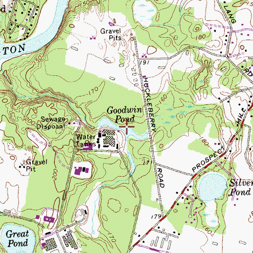 Topographic Map of Goodwin Pond, CT