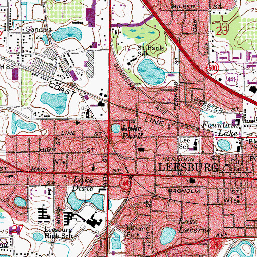 Topographic Map of First Church of Christ Scientist, FL