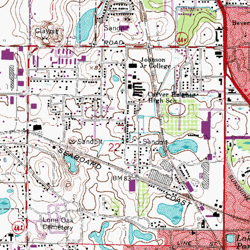 Topographic Map of Church of Christ, FL
