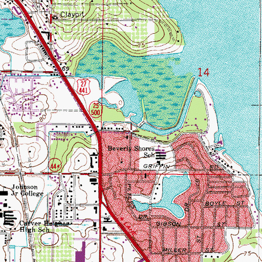 Topographic Map of City Church, FL