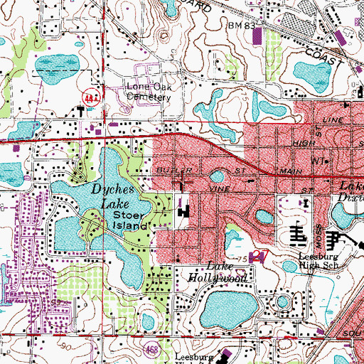 Topographic Map of Gloria Dei Lutheran Church, FL