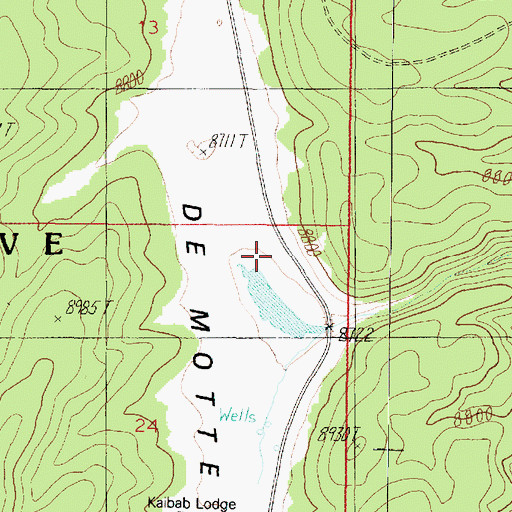 Topographic Map of DeMotte Campground, AZ