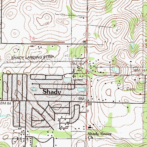 Topographic Map of Fort Douglas Baptist Church, FL