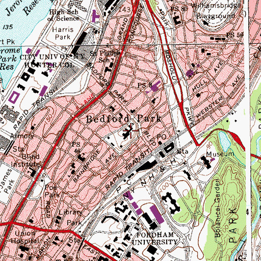Topographic Map of Mount Saint Ursula Academy, NY