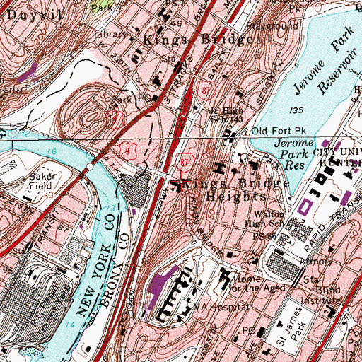 Topographic Map of Public School 122, NY