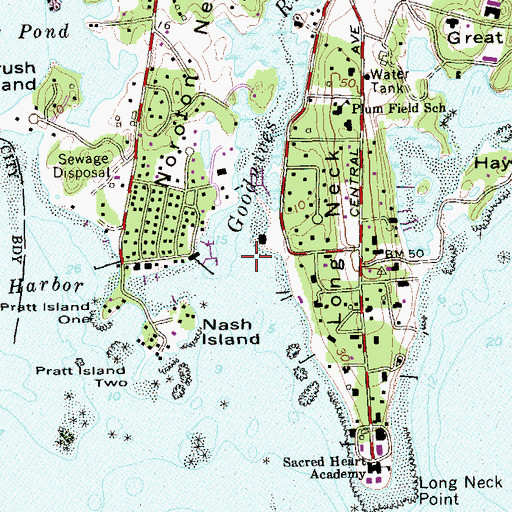 Topographic Map of Goodwives River, CT