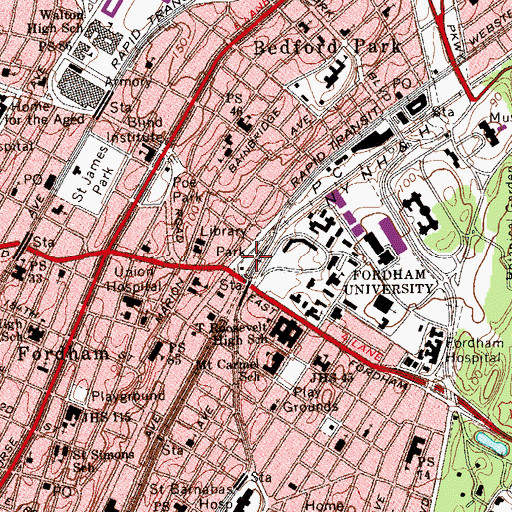 Topographic Map of Rose Hill Park, NY