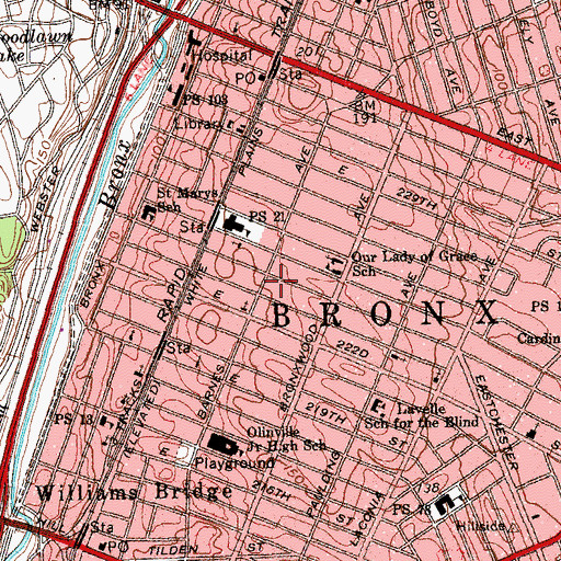 Topographic Map of Trinity Baptist Church, NY