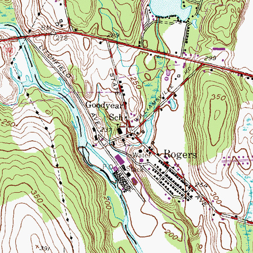 Topographic Map of Goodyear School, CT