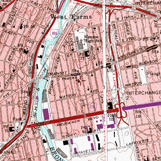 Topographic Map of Mount Zion Christian Methodist Episcopal Church, NY