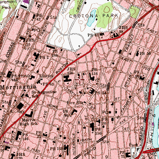 Topographic Map of Mount Carmel Baptist Church, NY
