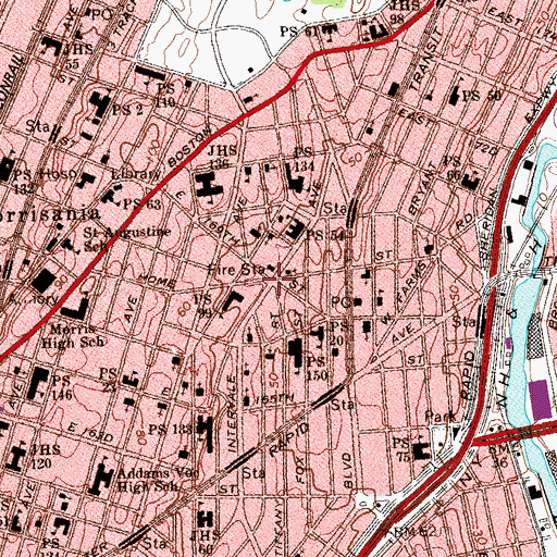Topographic Map of Latken Square, NY