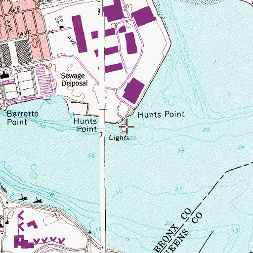 Topographic Map of South Bronx Marine Transfer Station, NY