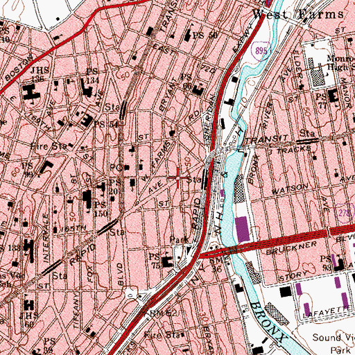 Topographic Map of Bryant Triangle, NY