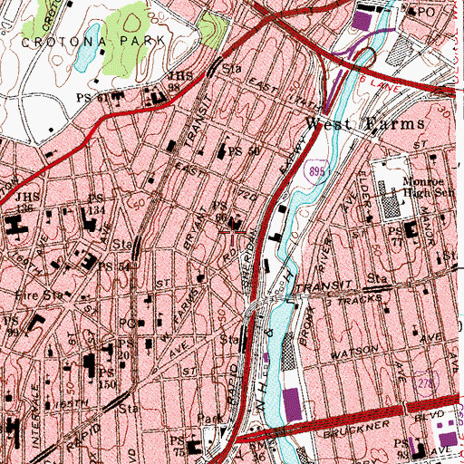 Topographic Map of Intermediate School 84, NY