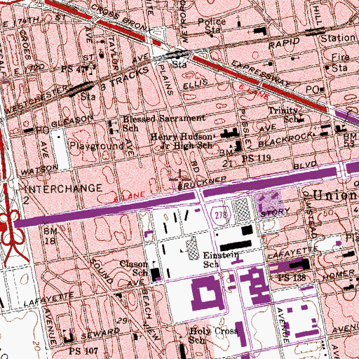 Topographic Map of Bruckner Nursing Home, NY