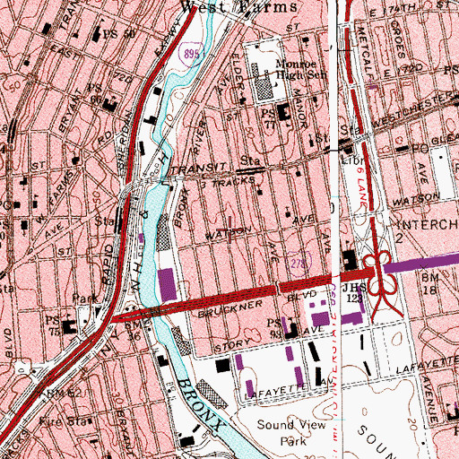 Topographic Map of East Bronx NAACP Day Care Center, NY