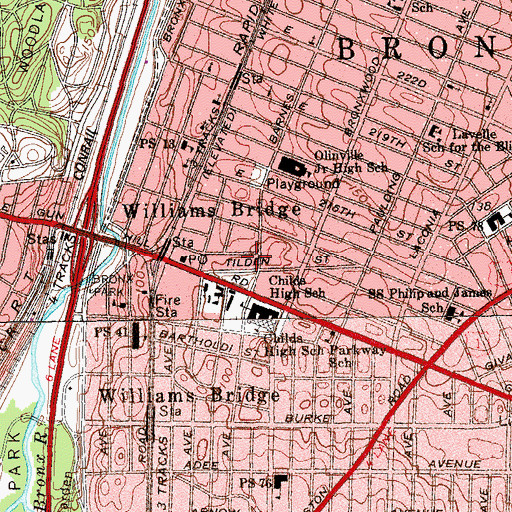 Topographic Map of Tilden Towers, NY