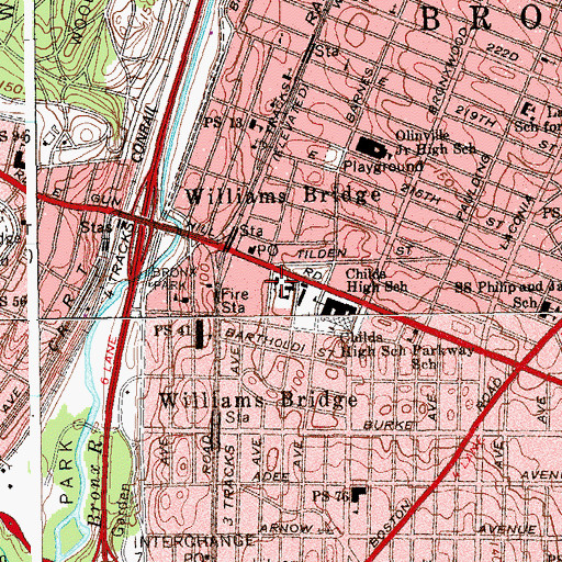 Topographic Map of Church of the Immaculate Conception, NY
